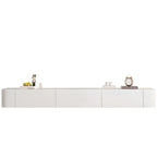 87 Grey Solid Wood Long Floating TV Stand with Drawers