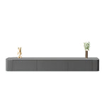 87 Grey Solid Wood Long Floating TV Stand with Drawers