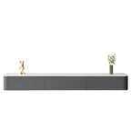 87 Grey Solid Wood Long Floating TV Stand with Drawers