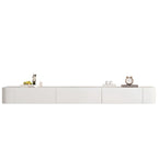 87 Grey Solid Wood Long Floating TV Stand with Drawers