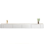 87 Grey Solid Wood Long Floating TV Stand with Drawers