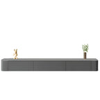 87 Grey Solid Wood Long Floating TV Stand with Drawers