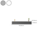 87 Grey Solid Wood Long Floating TV Stand with Drawers