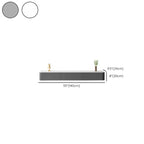 87 Grey Solid Wood Long Floating TV Stand with Drawers