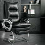 Elegant Brown Leather Reclining Executive Office Chair