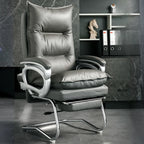 Elegant Brown Leather Reclining Executive Office Chair