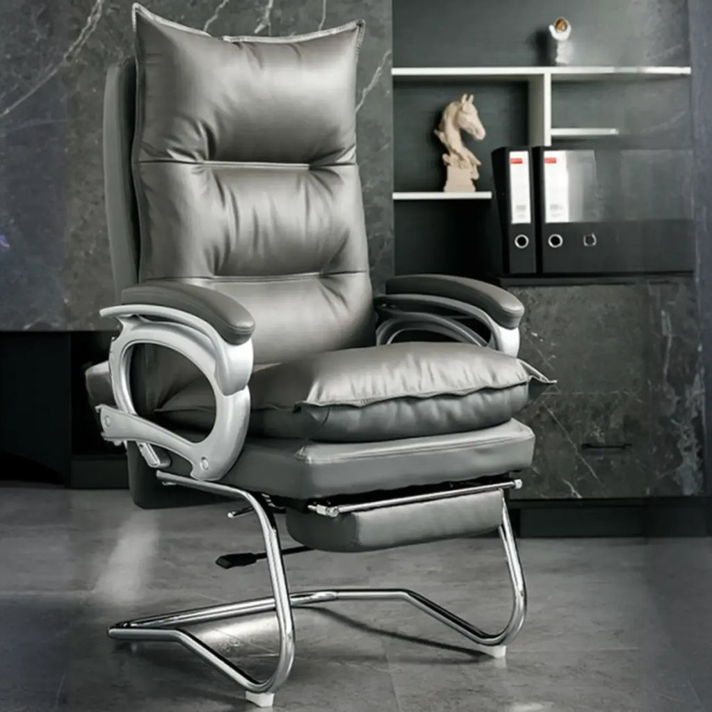 Elegant Brown Leather Reclining Executive Office Chair