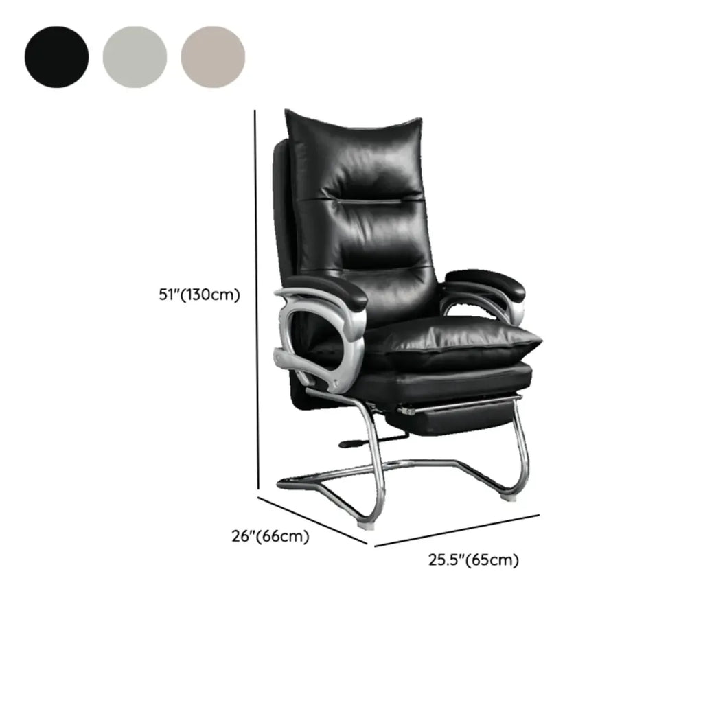 Elegant Brown Leather Reclining Executive Office Chair