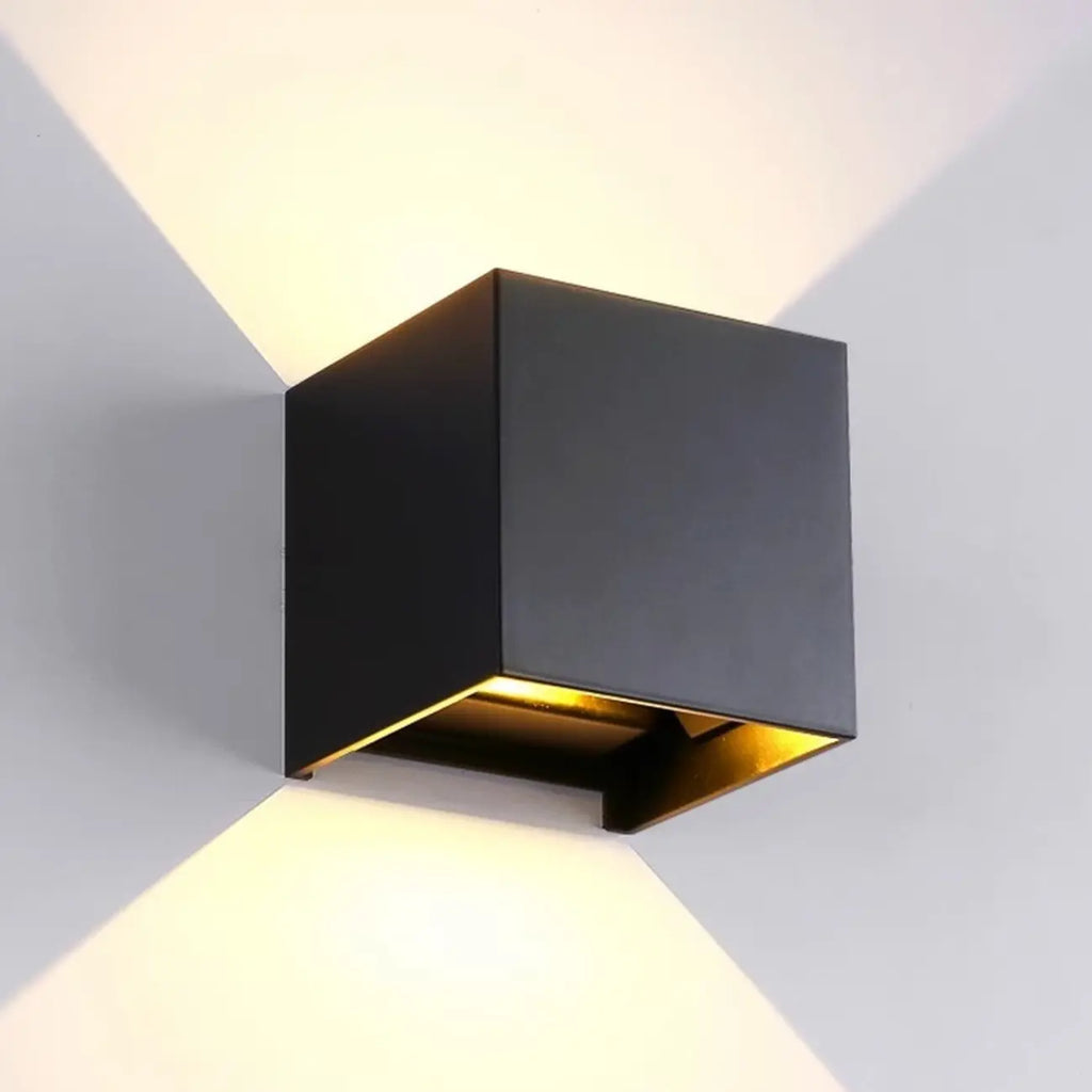 Aluminum Cube Solid Color Adjustable Up Down Outdoor Wall Sconce