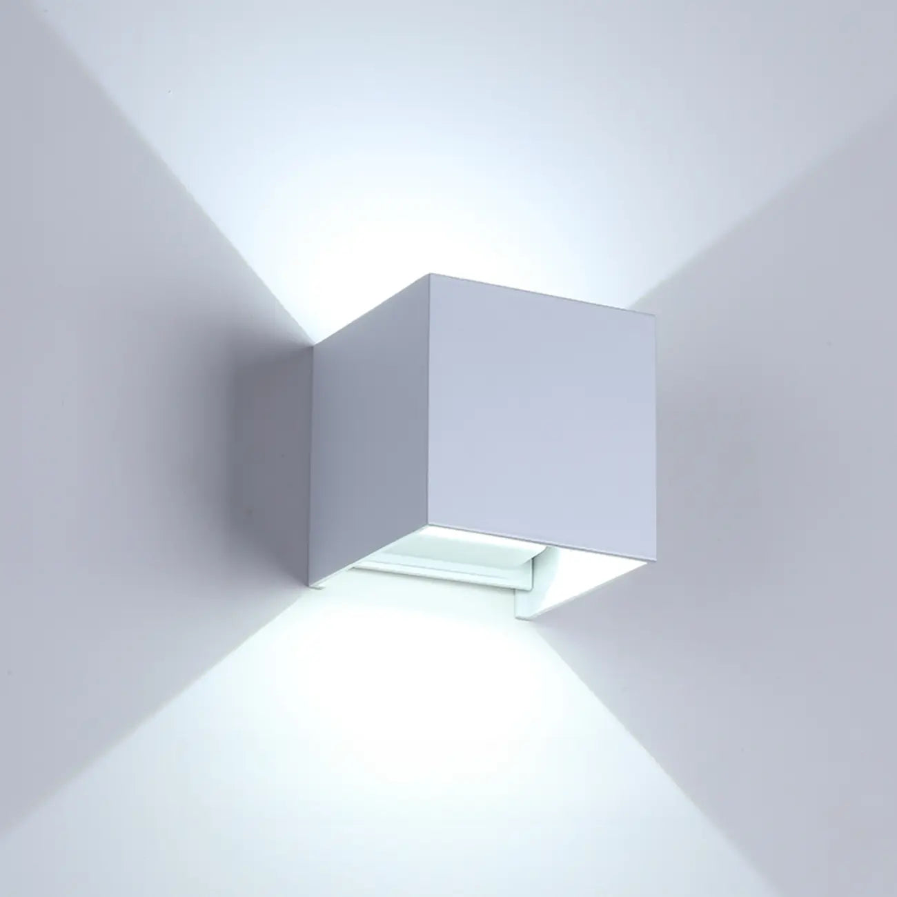 Aluminum Cube Solid Color Adjustable Up Down Outdoor Wall Sconce