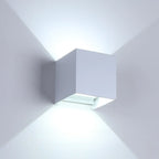 Aluminum Cube Solid Color Adjustable Up Down Outdoor Wall Sconce