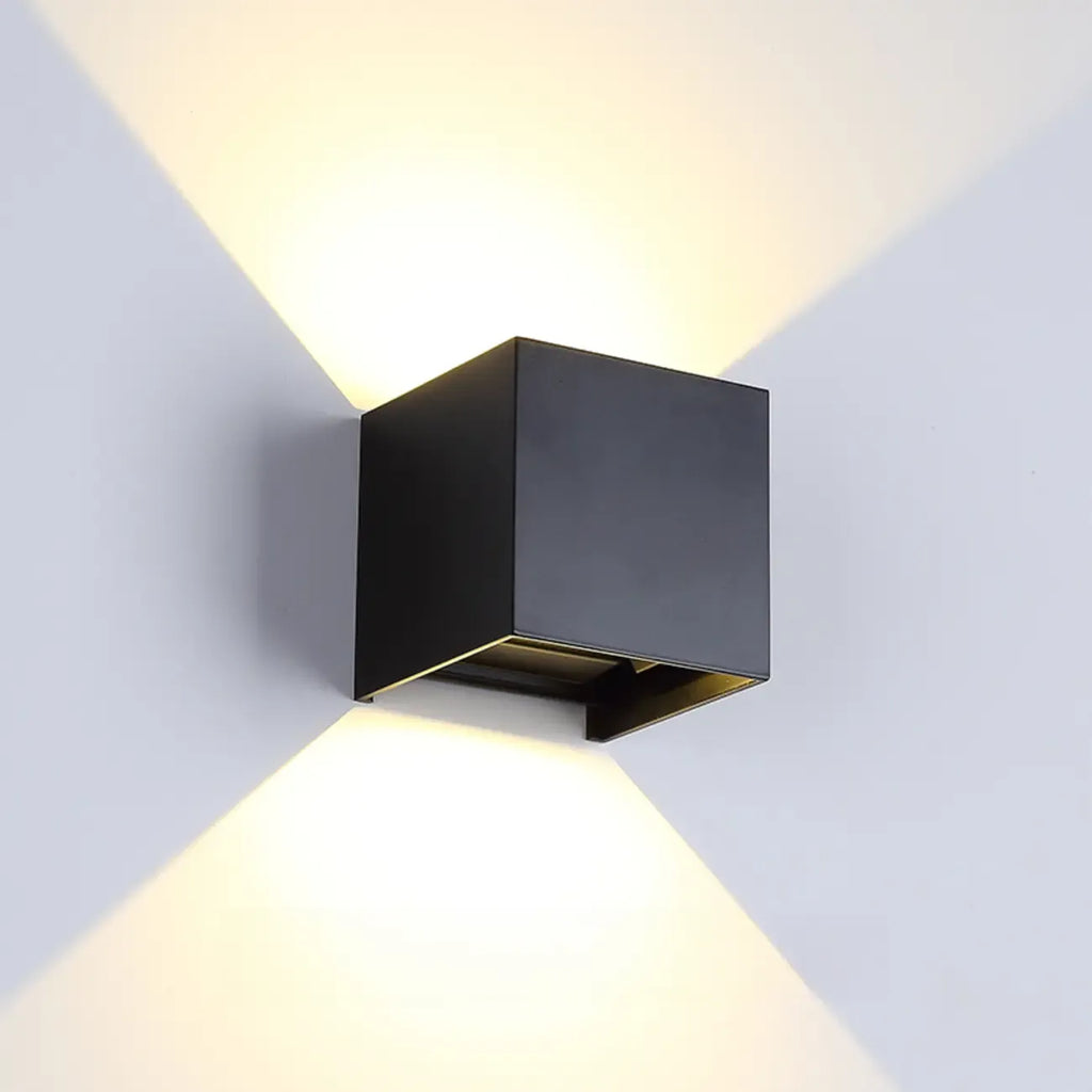Aluminum Cube Solid Color Adjustable Up Down Outdoor Wall Sconce