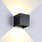 Aluminum Cube Solid Color Adjustable Up Down Outdoor Wall Sconce