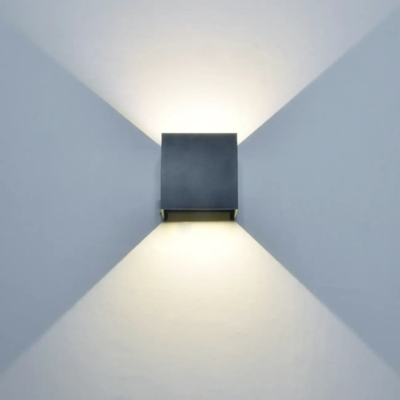 Aluminum Cube Solid Color Adjustable Up Down Outdoor Wall Sconce
