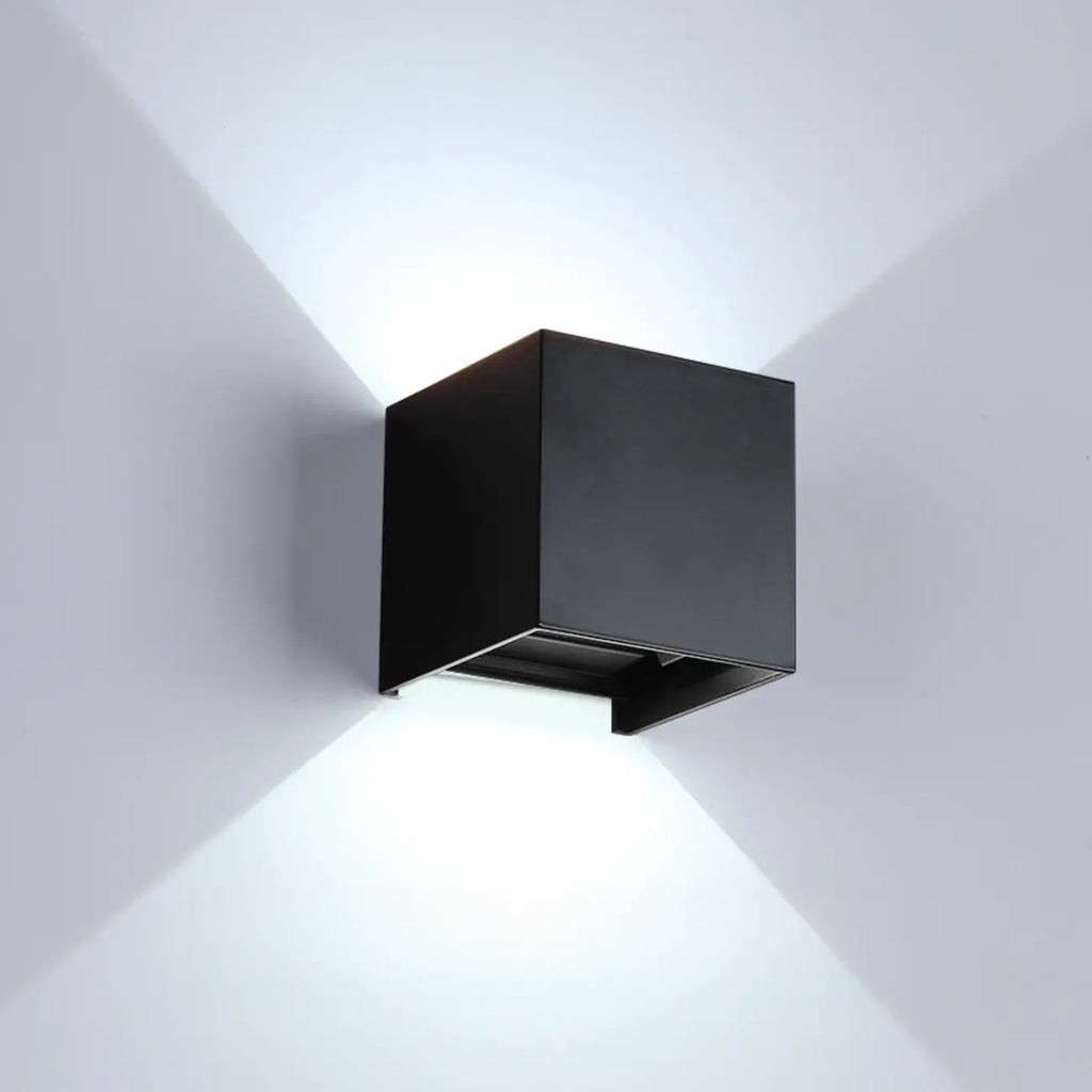 Aluminum Cube Solid Color Adjustable Up Down Outdoor Wall Sconce