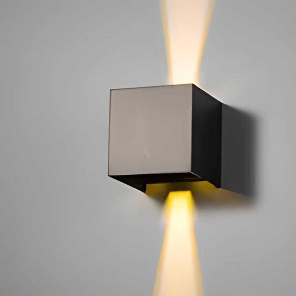 Aluminum Cube Solid Color Adjustable Up Down Outdoor Wall Sconce