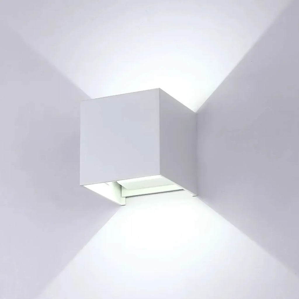 Aluminum Cube Solid Color Adjustable Up Down Outdoor Wall Sconce