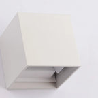 Aluminum Cube Solid Color Adjustable Up Down Outdoor Wall Sconce