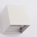 Aluminum Cube Solid Color Adjustable Up Down Outdoor Wall Sconce