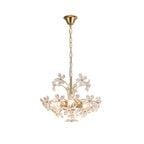 Elegant Floral Crystal Gold Adjustable Chandelier