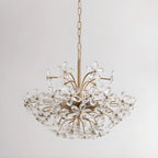 Elegant Floral Crystal Gold Adjustable Chandelier