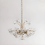 Elegant Floral Crystal Gold Adjustable Chandelier