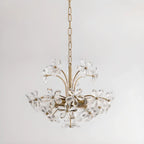 Elegant Floral Crystal Gold Adjustable Chandelier