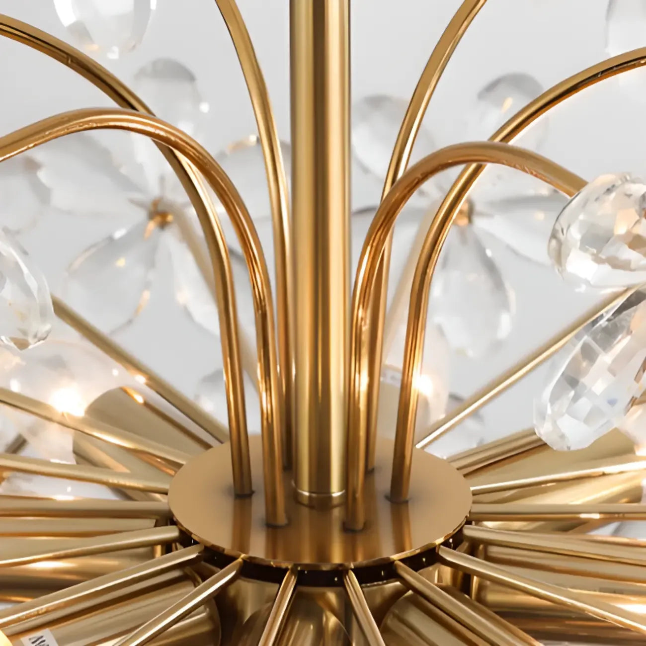 Elegant Floral Crystal Gold Adjustable Chandelier