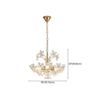 Elegant Floral Crystal Gold Adjustable Chandelier