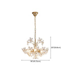 Elegant Floral Crystal Gold Adjustable Chandelier