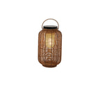 Portable Brown Woven Lantern Solar Outdoor Post Lights