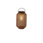 Portable Brown Woven Lantern Solar Outdoor Post Lights