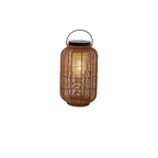 Portable Brown Woven Lantern Solar Outdoor Post Lights