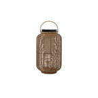 Portable Brown Woven Lantern Solar Outdoor Post Lights