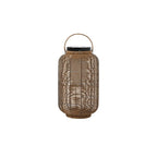 Portable Brown Woven Lantern Solar Outdoor Post Lights