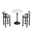 Modern Black Round Upholstered Bar Stool