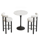 Modern Black Round Upholstered Bar Stool