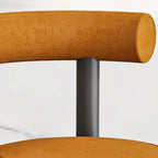 Modern Black Round Upholstered Bar Stool