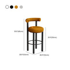 Modern Black Round Upholstered Bar Stool