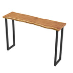 Wooden Top Modern Bar Table Metal Sled Base for Kitchen
