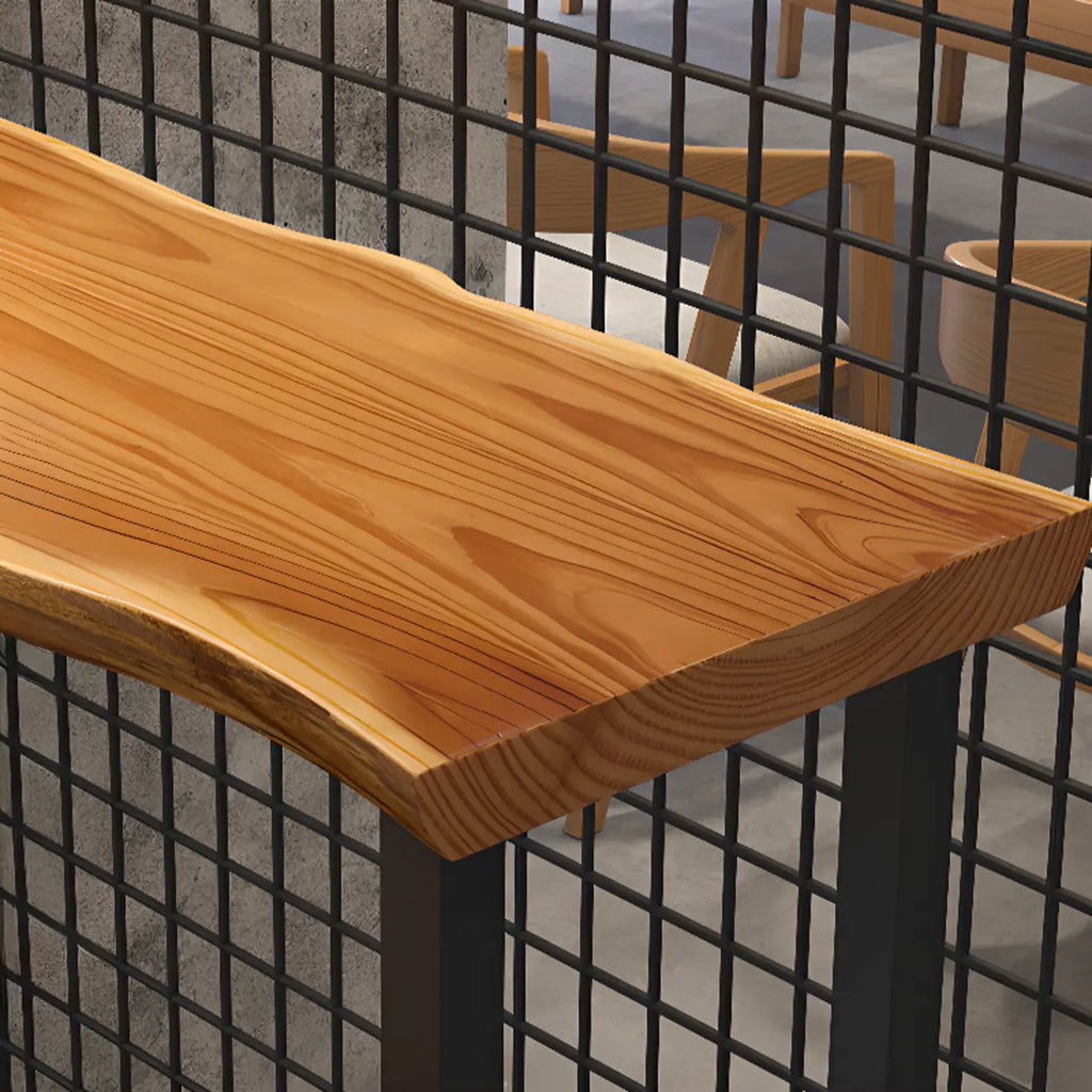 Wooden Top Modern Bar Table Metal Sled Base for Kitchen