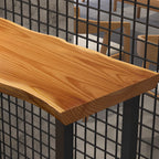 Wooden Top Modern Bar Table Metal Sled Base for Kitchen