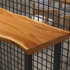 Wooden Top Modern Bar Table Metal Sled Base for Kitchen