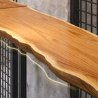 Wooden Top Modern Bar Table Metal Sled Base for Kitchen