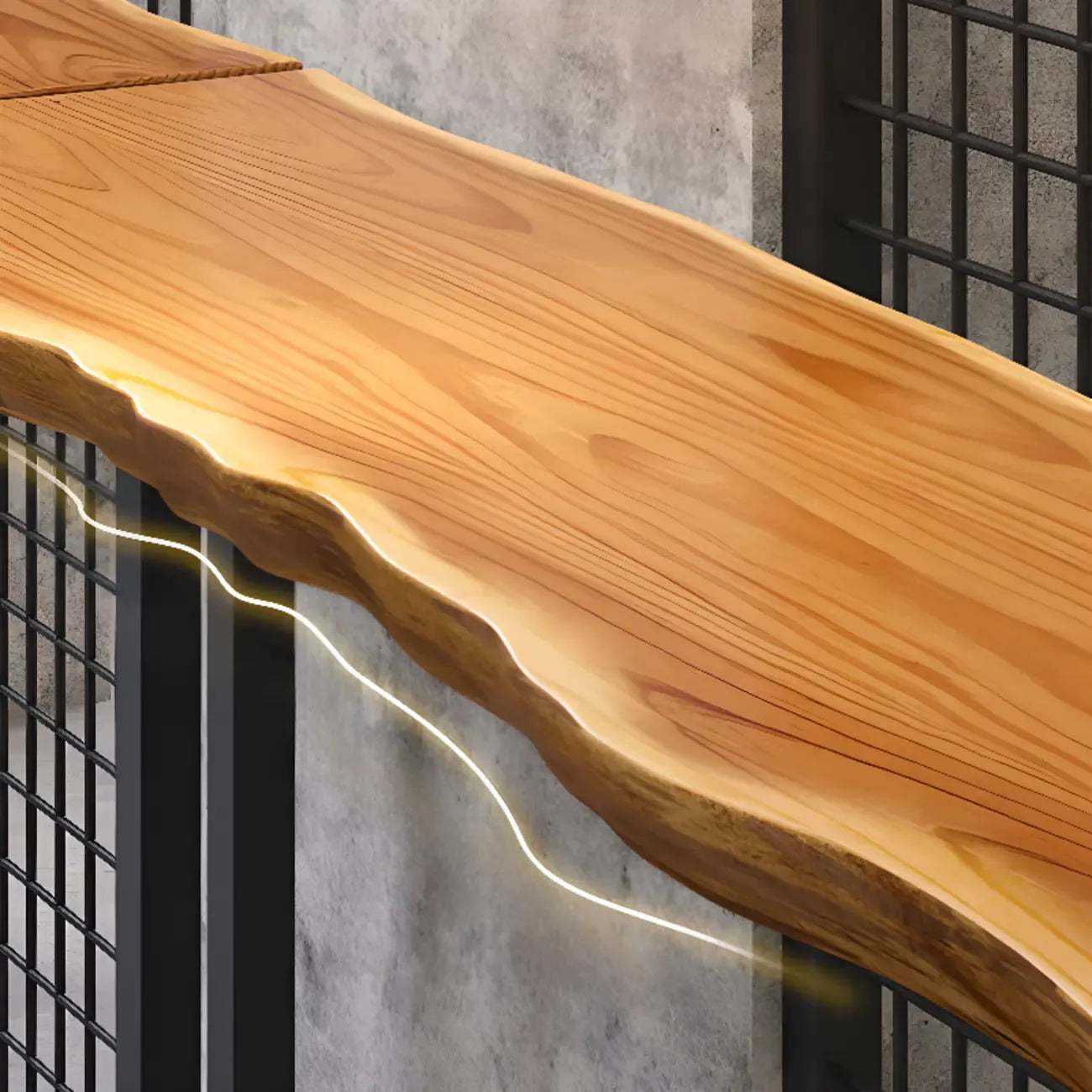 Wooden Top Modern Bar Table Metal Sled Base for Kitchen