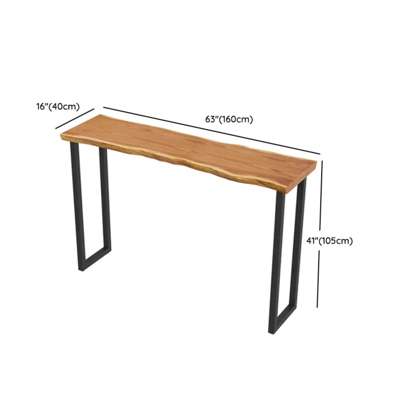 Wooden Top Modern Bar Table Metal Sled Base for Kitchen