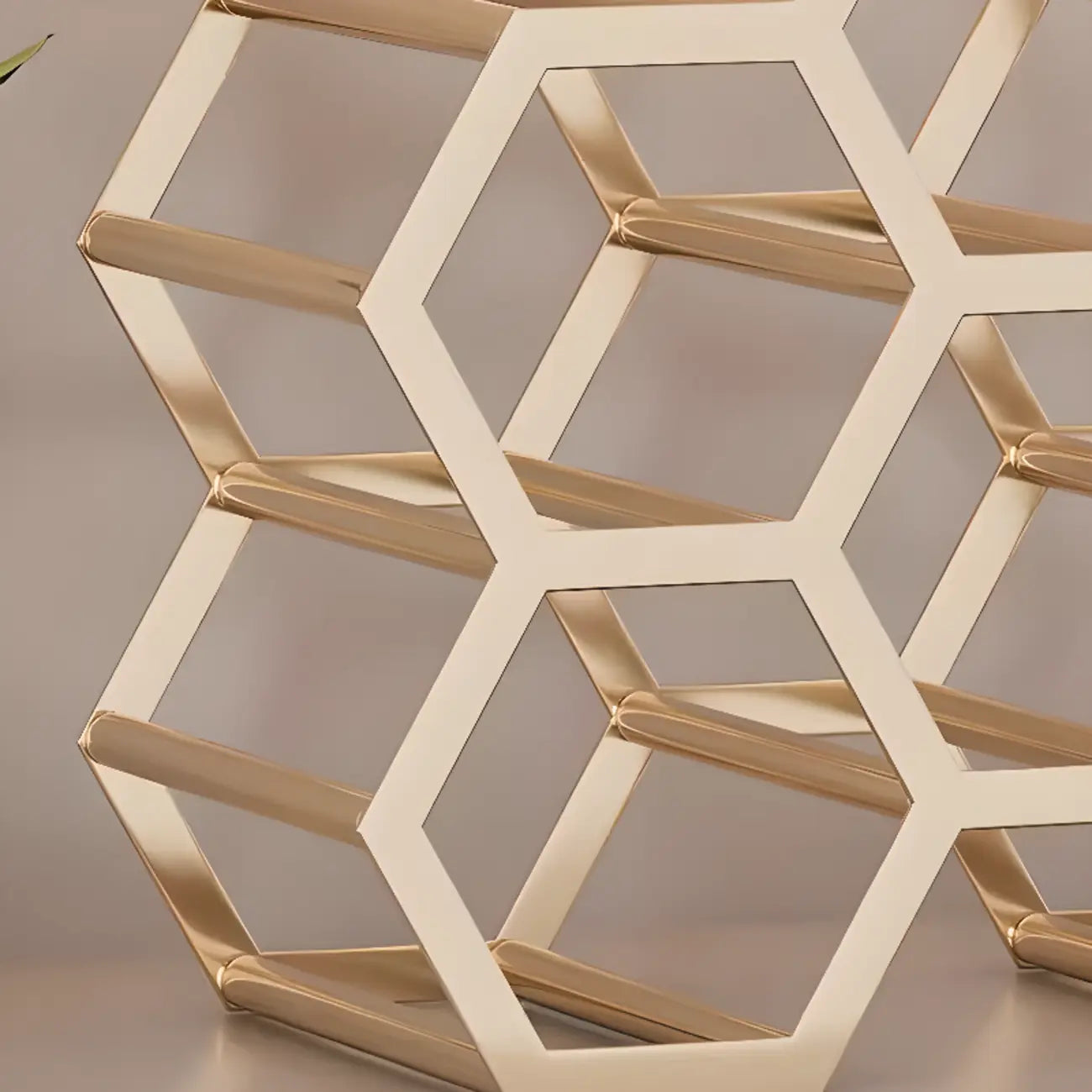 Freestanding Metal Wine Rack Hexagon Tabletop Bottle Holder
