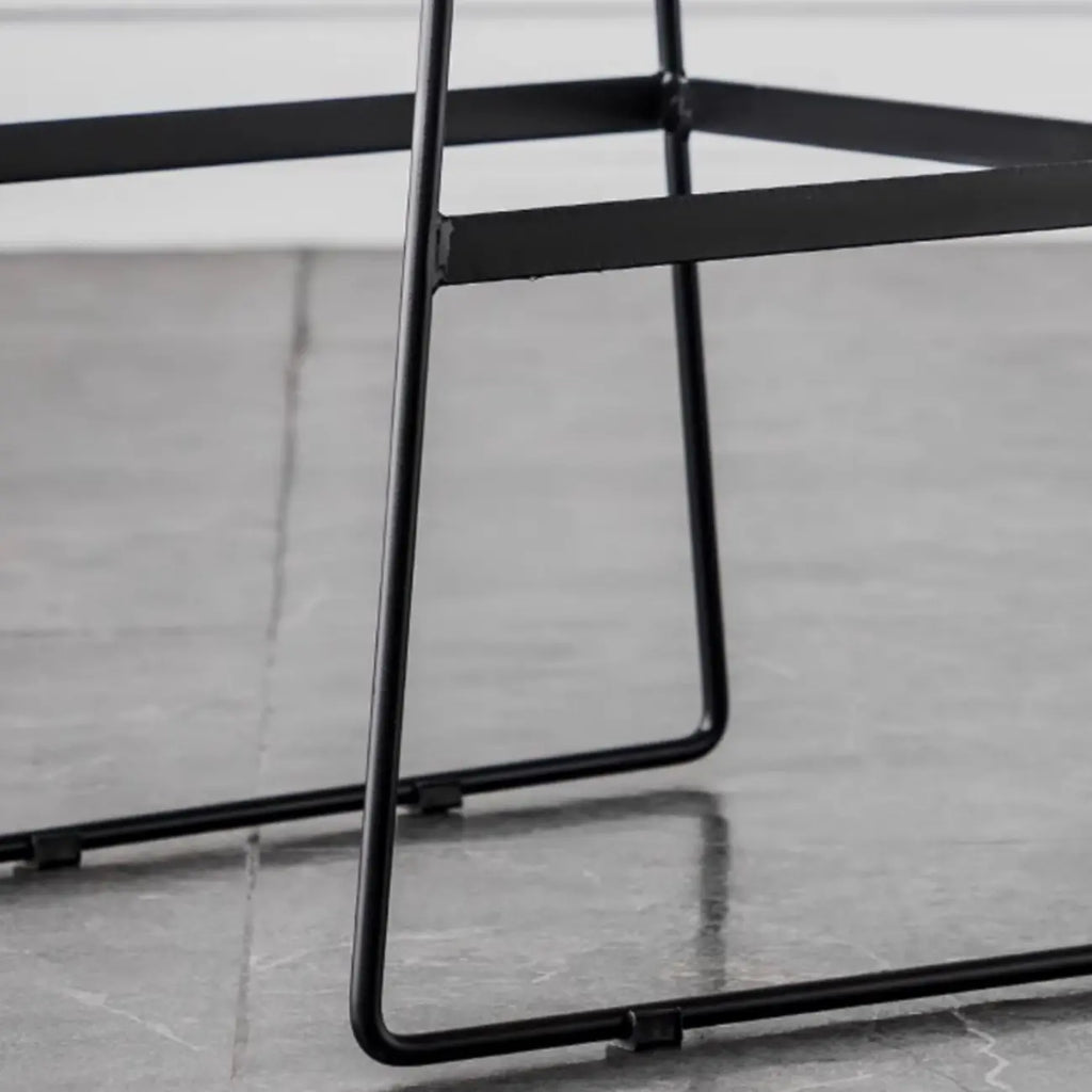 Modern Upholstered Low Back Metal Sled Bar Stools