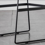 Modern Upholstered Low Back Metal Sled Bar Stools
