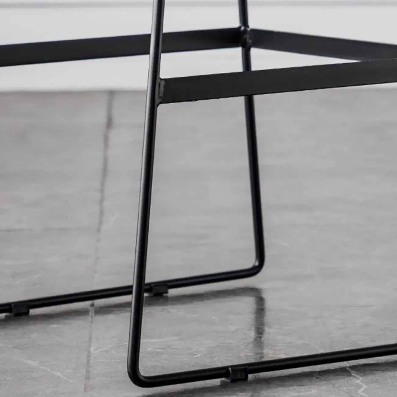 Modern Upholstered Low Back Metal Sled Bar Stools